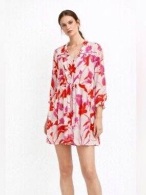 TAJ by Sabrina Crippa Pink and Red Floral Mini Dress